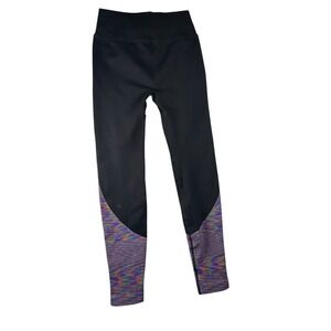 Lululemon Run Speed Tight Women 6 Black Multi Color Excellent Ribbed Leggings